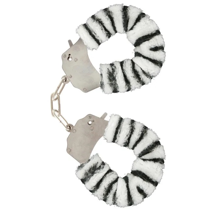 ToyJoy Furry Fun Wrist Cuffs Zebra Toy Joy Sex Toys Restraints