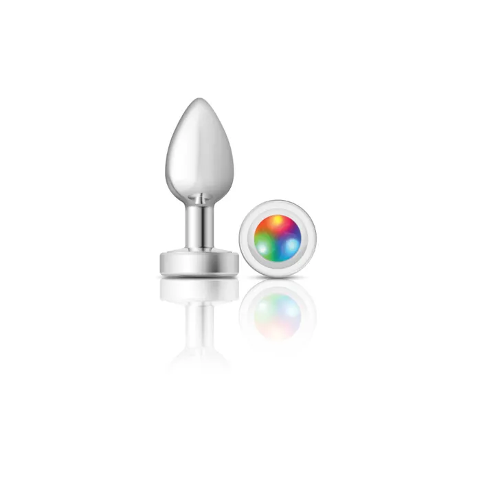 Viben Anal Cheeky CharmsSilver Metal Butt Plug Light UpSmall
