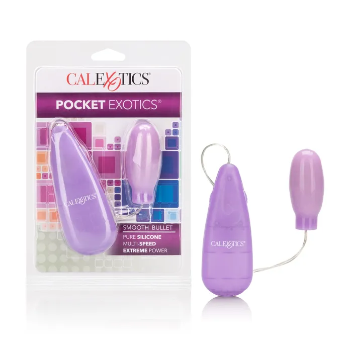 Vibrators CalExotics Silicone Slims Vibrating Smooth Bullet Purple