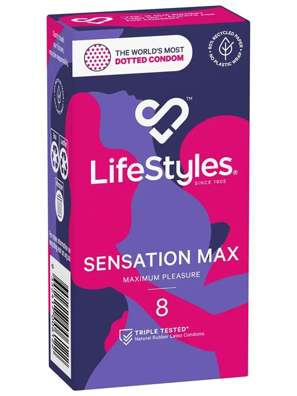 Vibrators LifeStyles Lifestyles Sensation Max 8Pk