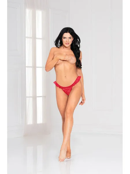 Vibrators Seven Til Midnight Lace Ruffle Thong 11145 Red XL H