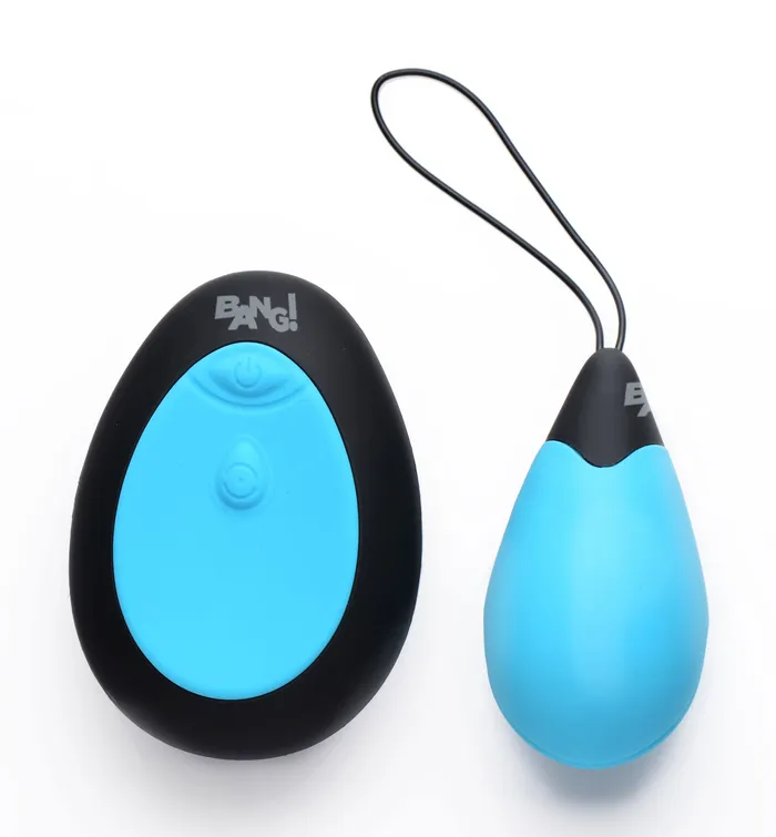 Vibrators XR Brands Bang Bang 10x Silicone Vibrating Egg Blue