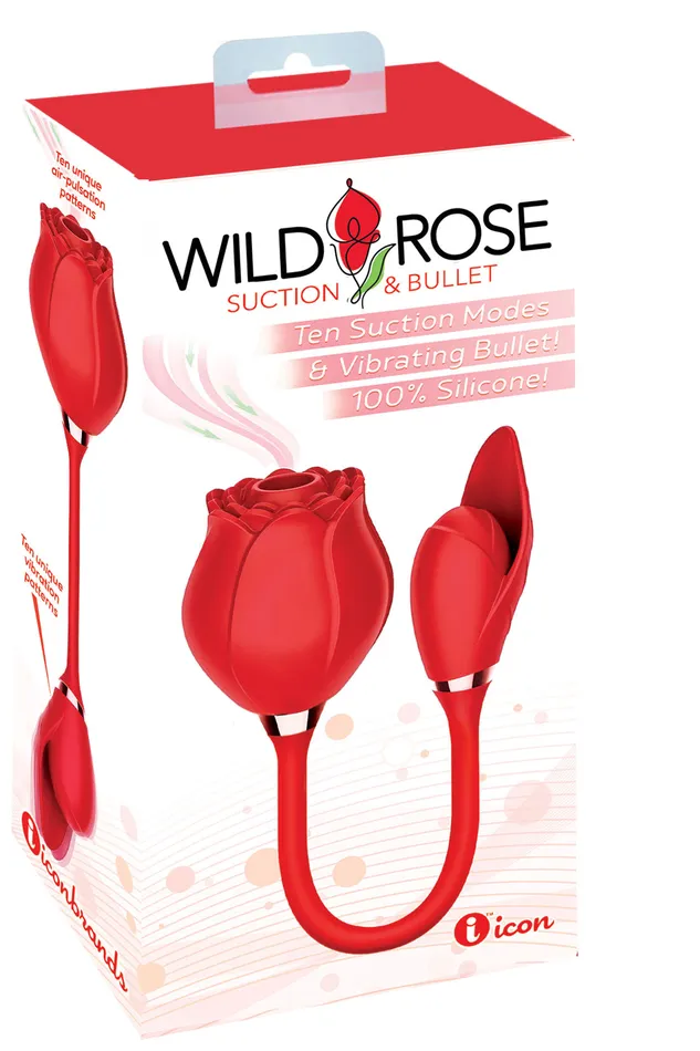 Wild Rose Suction and Bullet Red Icon Brands Vibrators