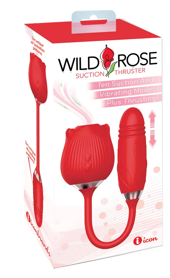Wild Rose Suction Thruster Red Icon Brands Vibrators