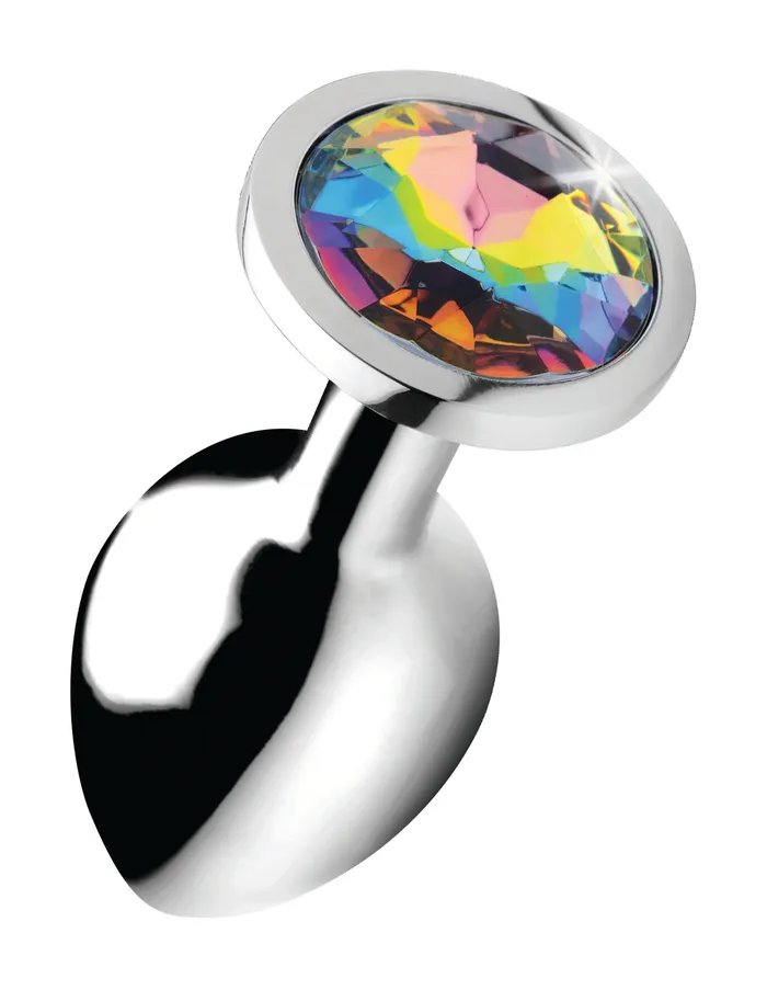 XR Brands Booty Sparks Male Sex Toys Rainbow Prism Gem Anal Plug Medium