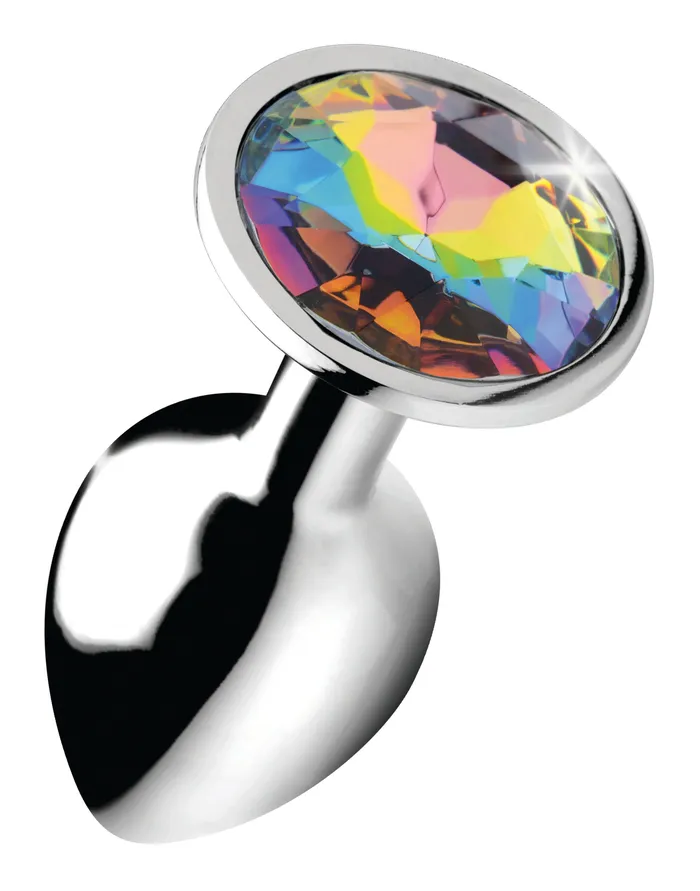 XR Brands Booty Sparks Male Sex Toys Rainbow Prism Gem Anal Plug Small